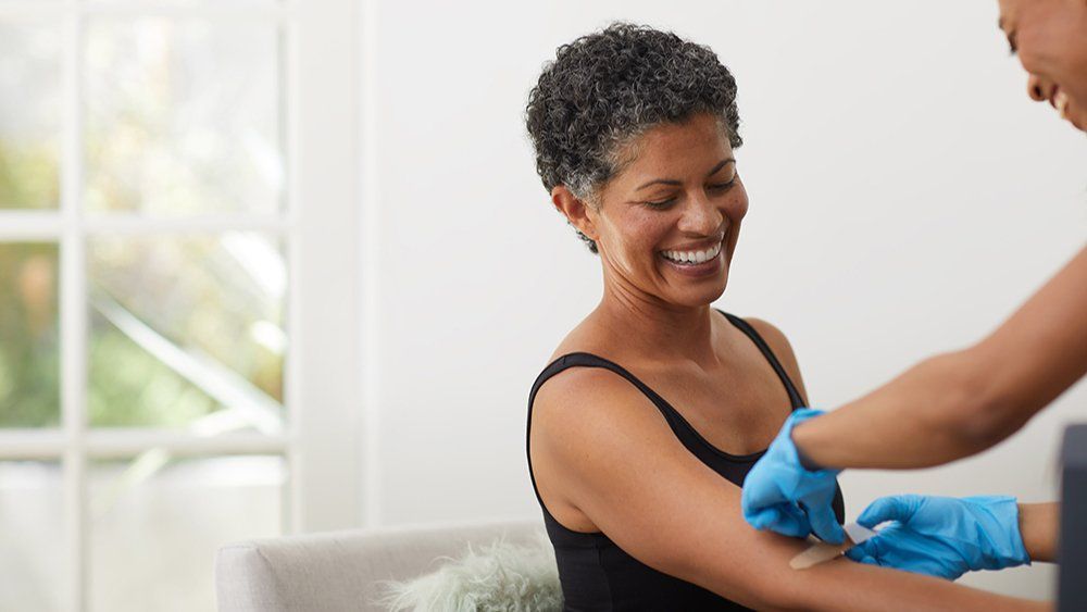 Woman enjoying the lifeforce diagnostic